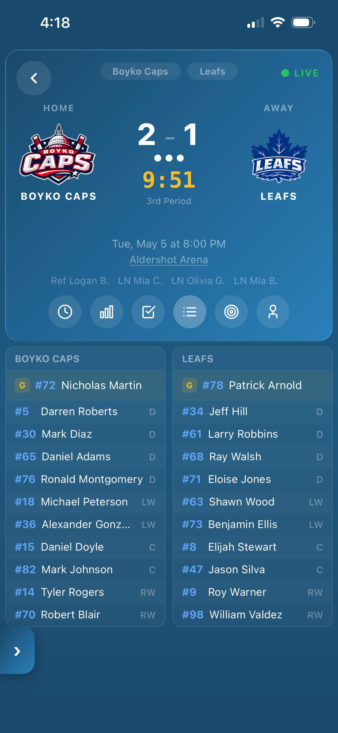 Game Night Lineups